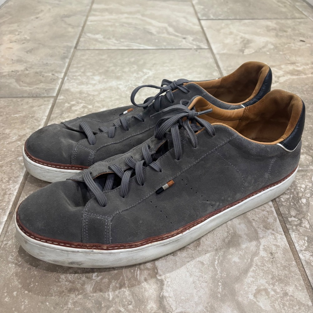 Allen Edmonds Courtside Grey Suede Low Top Sneakers Mens 14 D 4643